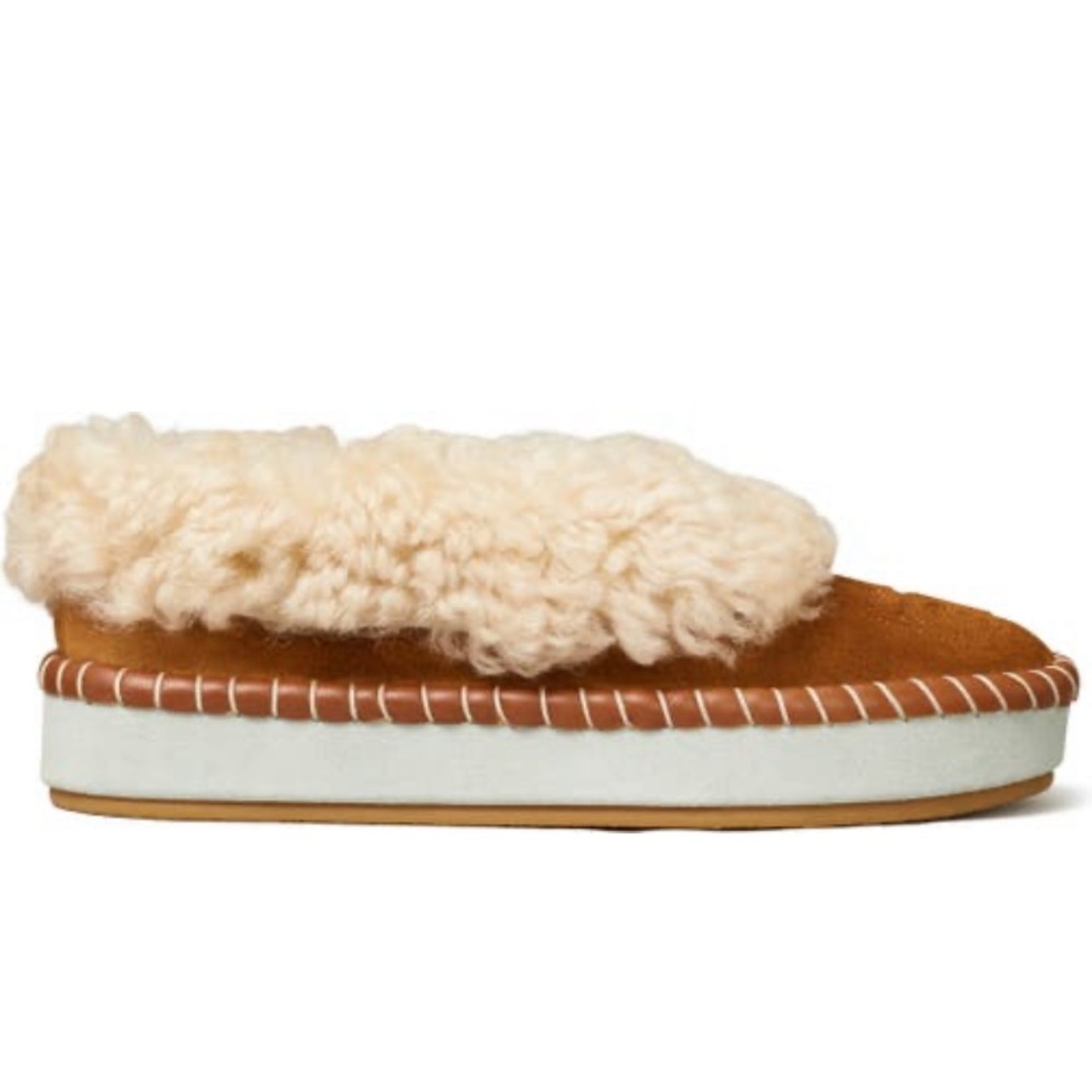NIB Tory Burch Genuine Shearling Moccasin Slippers - Picture 13 of 13